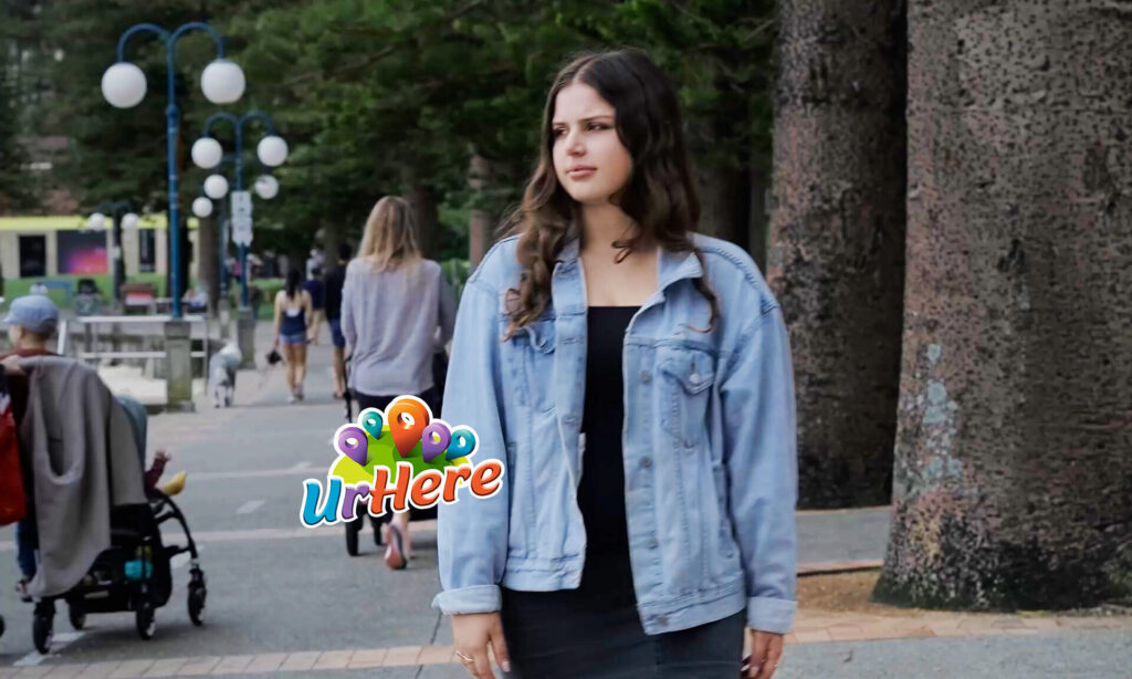 Girl walking alone in a park looking sad