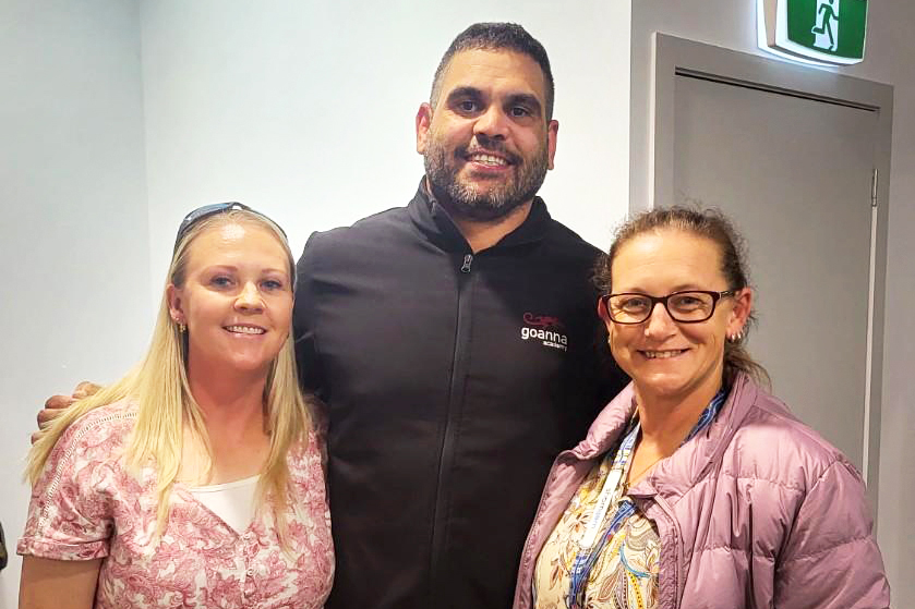 Kylie Williams, Greg Inglis (former NRL player) and Kym Watson 